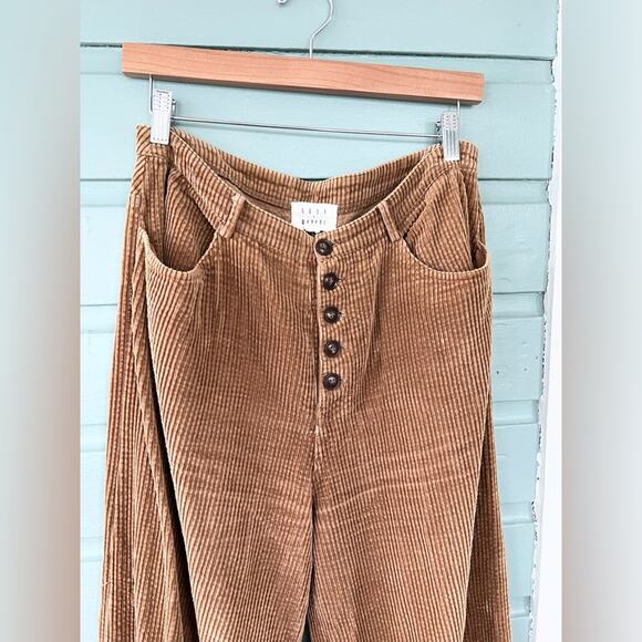 Lost and wander garmentory Alicia wide leg corduroy pants button fly neutral M - Picture 3 of 10